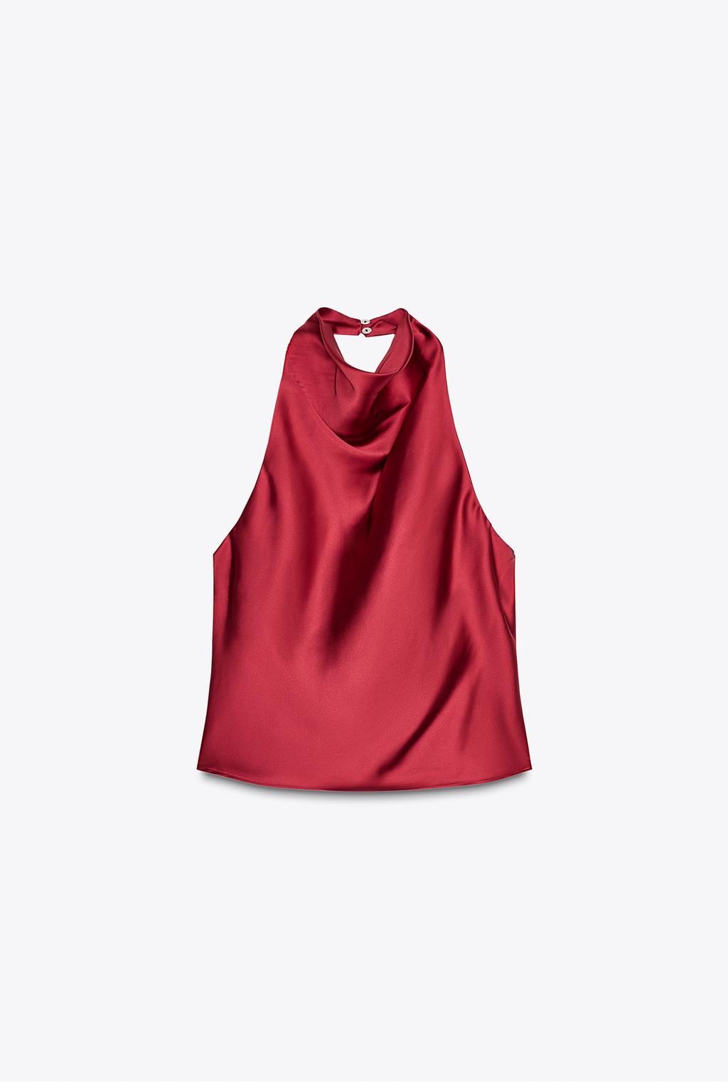 SATIN HALTER TOP