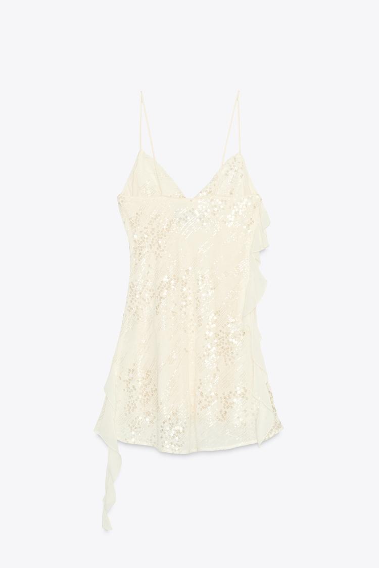 SEQUIN RUFFLE DRESS