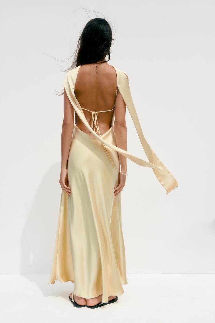 FOULARD SATIN MAXI DRESS