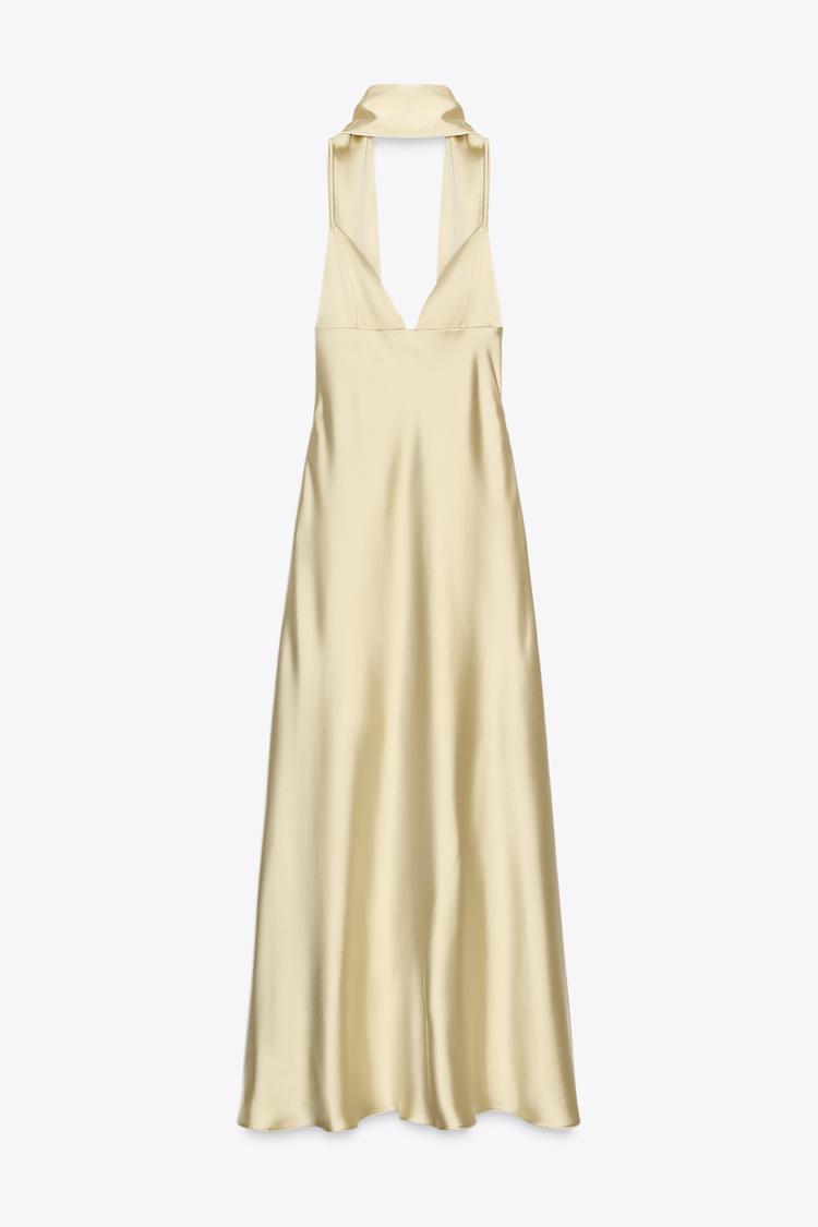 FOULARD SATIN MAXI DRESS