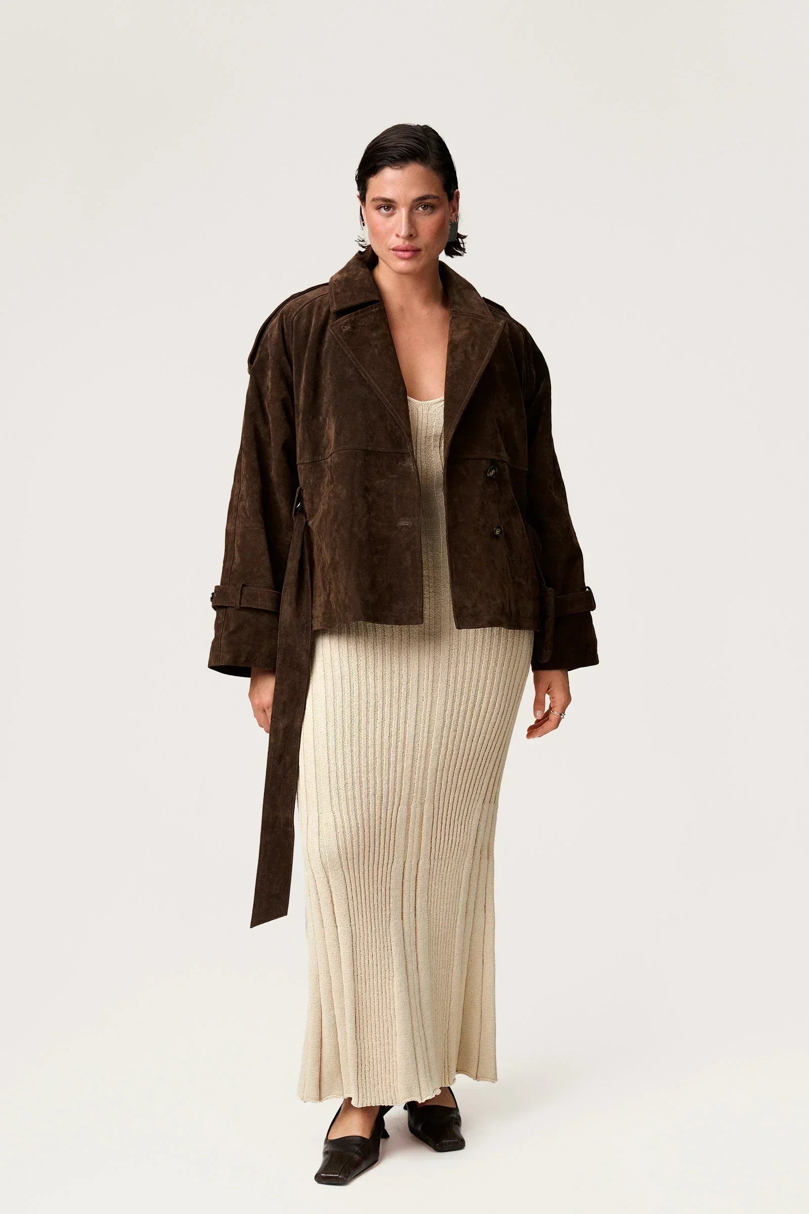 SUEDE SHORT TRENCH