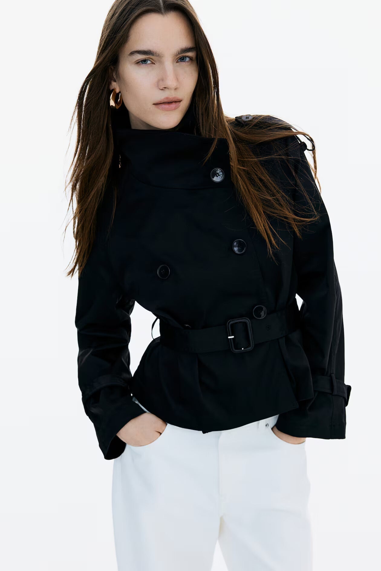 BUTTONED TRENCH COAT