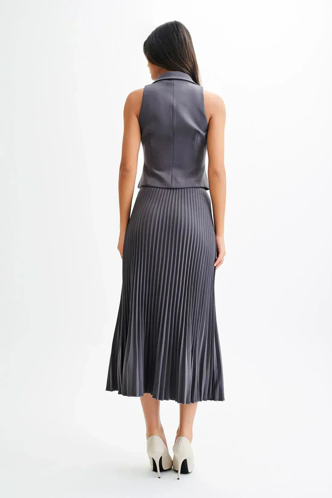 PLEATED MIDI SKIRT