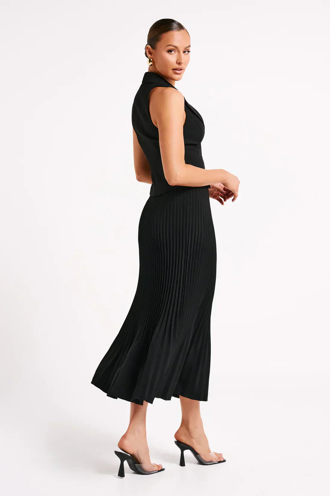 PLEATED MIDI SKIRT